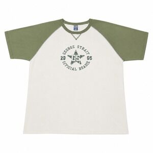 George Strait 2005 Official Roadie Raglan T-Shirt Vintage Country Music XL Green